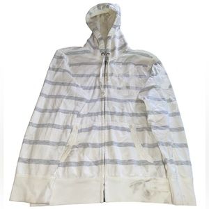 American Eagle Men’s Large Full Zip Hoodie Fleece Sweatshirt Striped